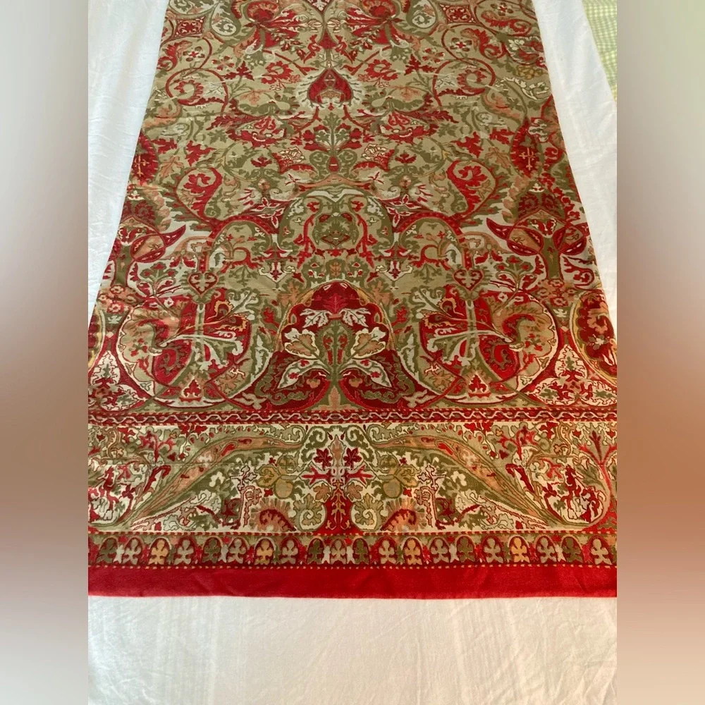 Ralph Lauren Blue Label Red and Olive Paisley Pillowcase